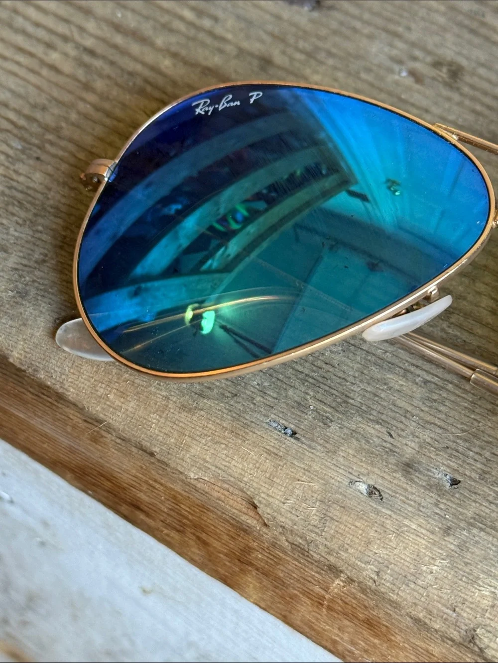 Ray-Ban Aviator Sunglasses - Blue Mirrored Lenses